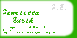 henrietta burik business card